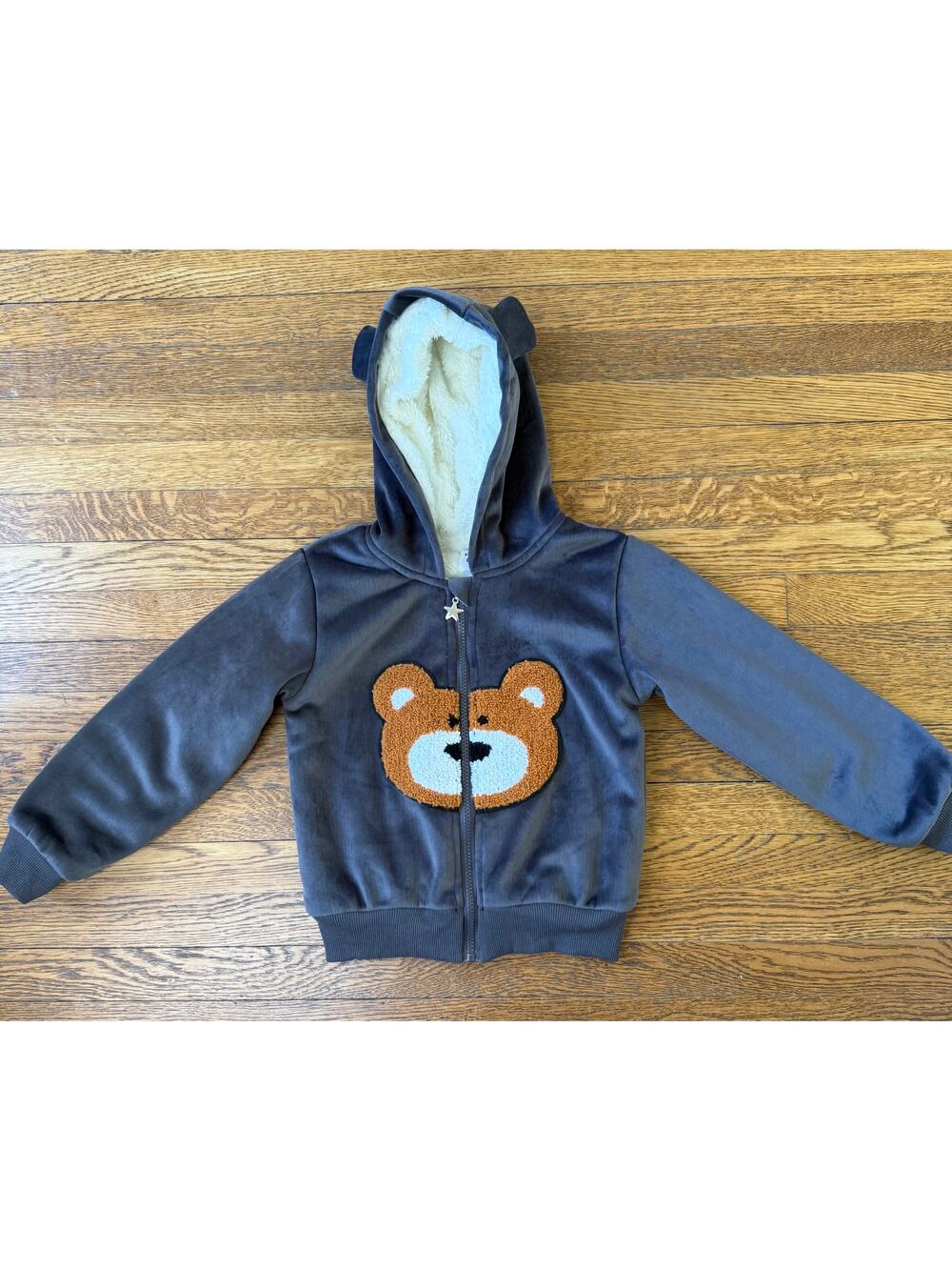 Lola + the Boys Velour Teddy Bear Sweatshirt Size 6